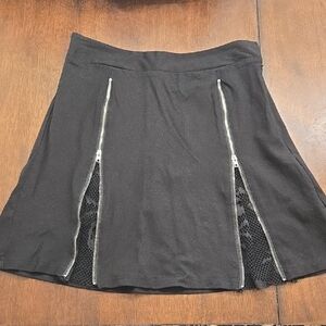 Black Skirt with Zipper Accents